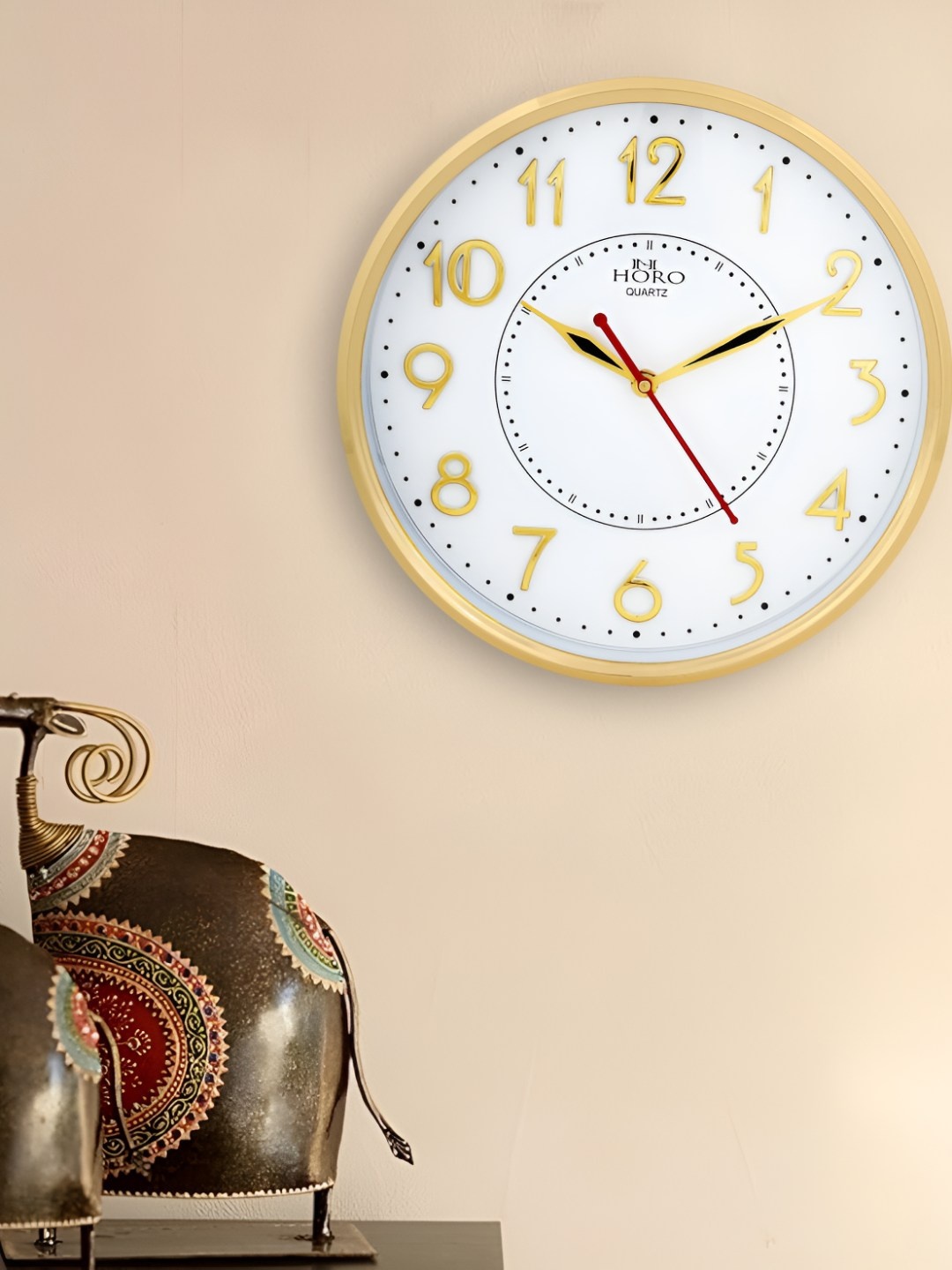 

Horo Gold-Toned & White Traditional Wall Clock