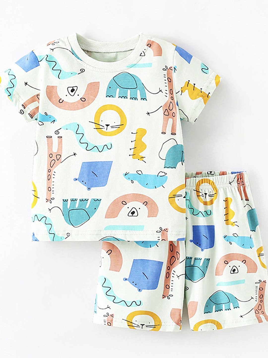 

LULU & SKY Unisex Kids Printed T-shirt with Shorts, Blue