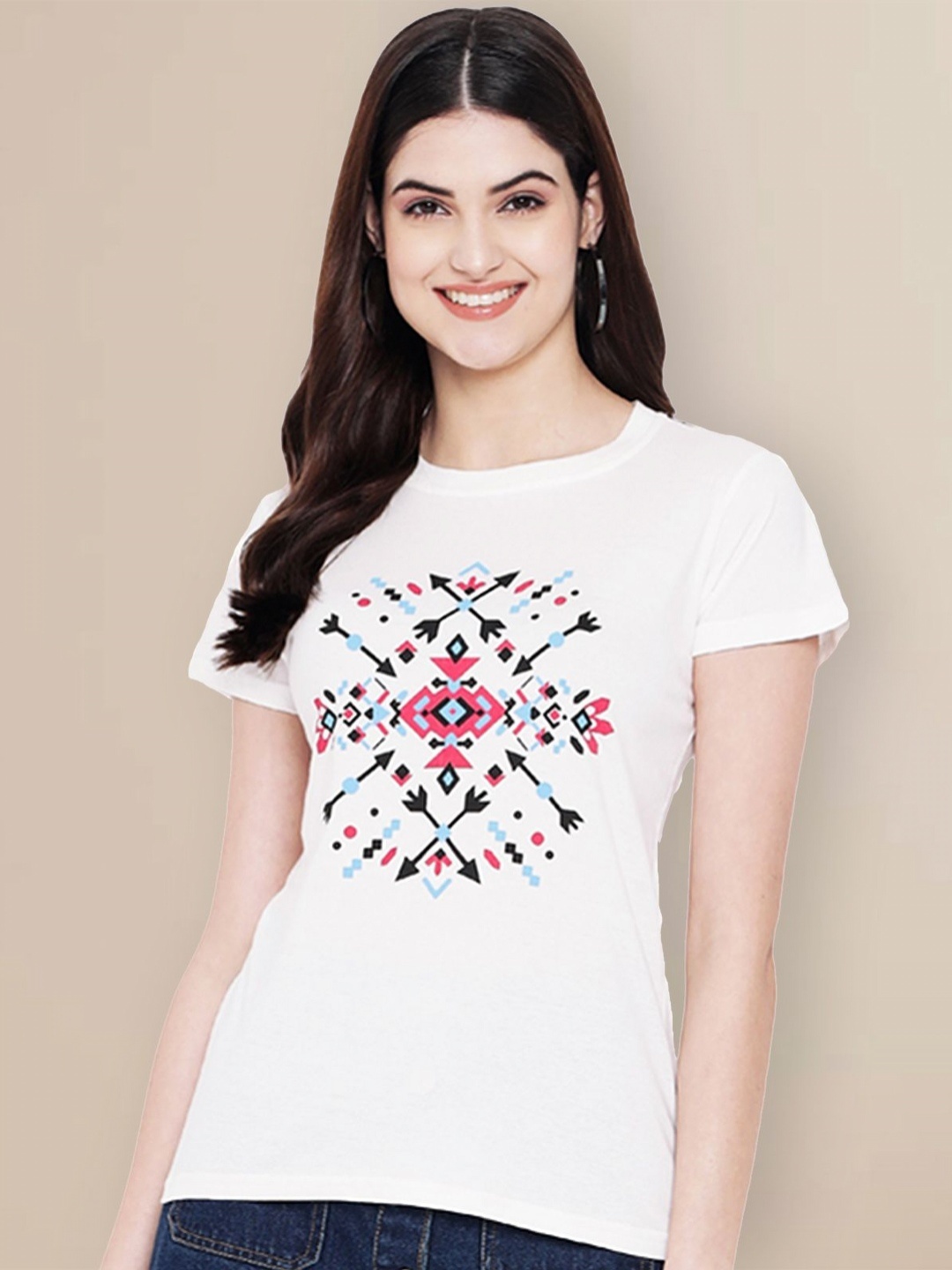

GLOBAL NOMAD Women Typography Printed T-shirt, White
