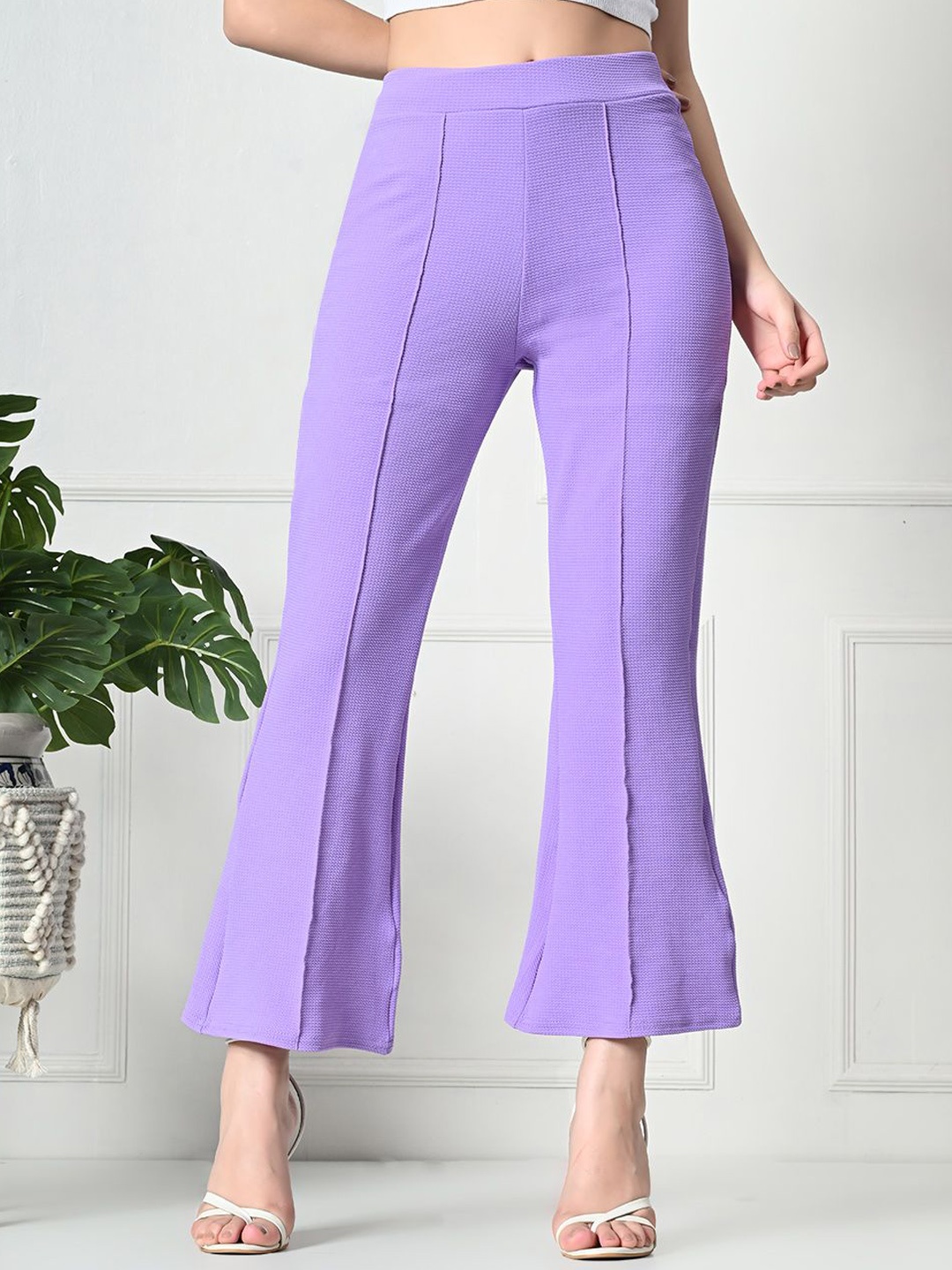 

Brainbees Women Relaxed High-Rise Trousers, Lavender