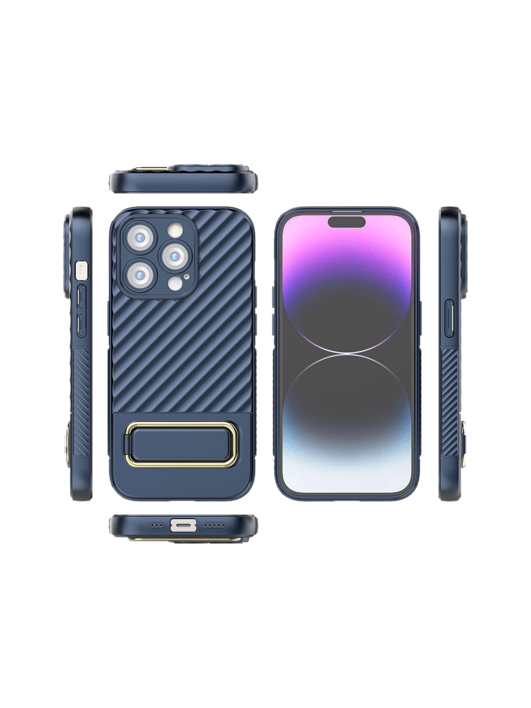 

QRIOH Abstract Printed iPhone 14 Pro Max Back Case Mobile Accessories, Blue