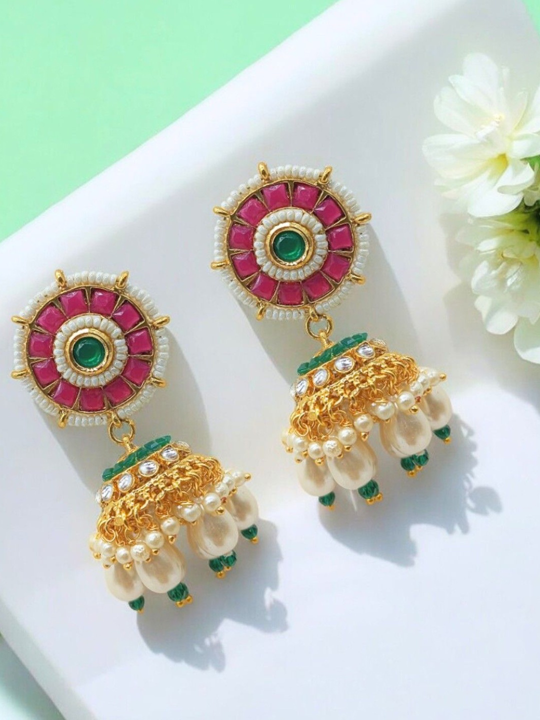 

Anouk Contemporary Jhumkas Earrings, Gold