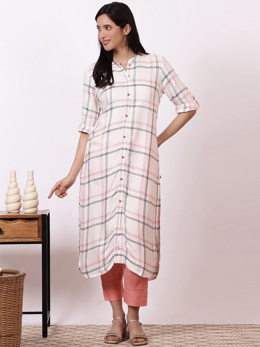 

AURELIA Women Regular Kurta with Trousers, White