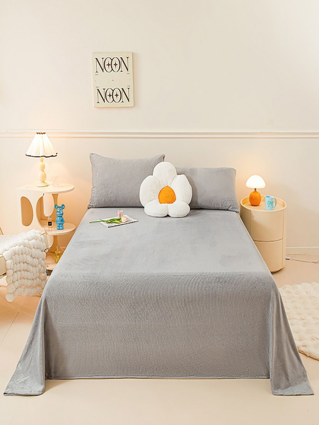 

JC HOME Grey 150 TC King Bedsheet with 2 Pillow Covers