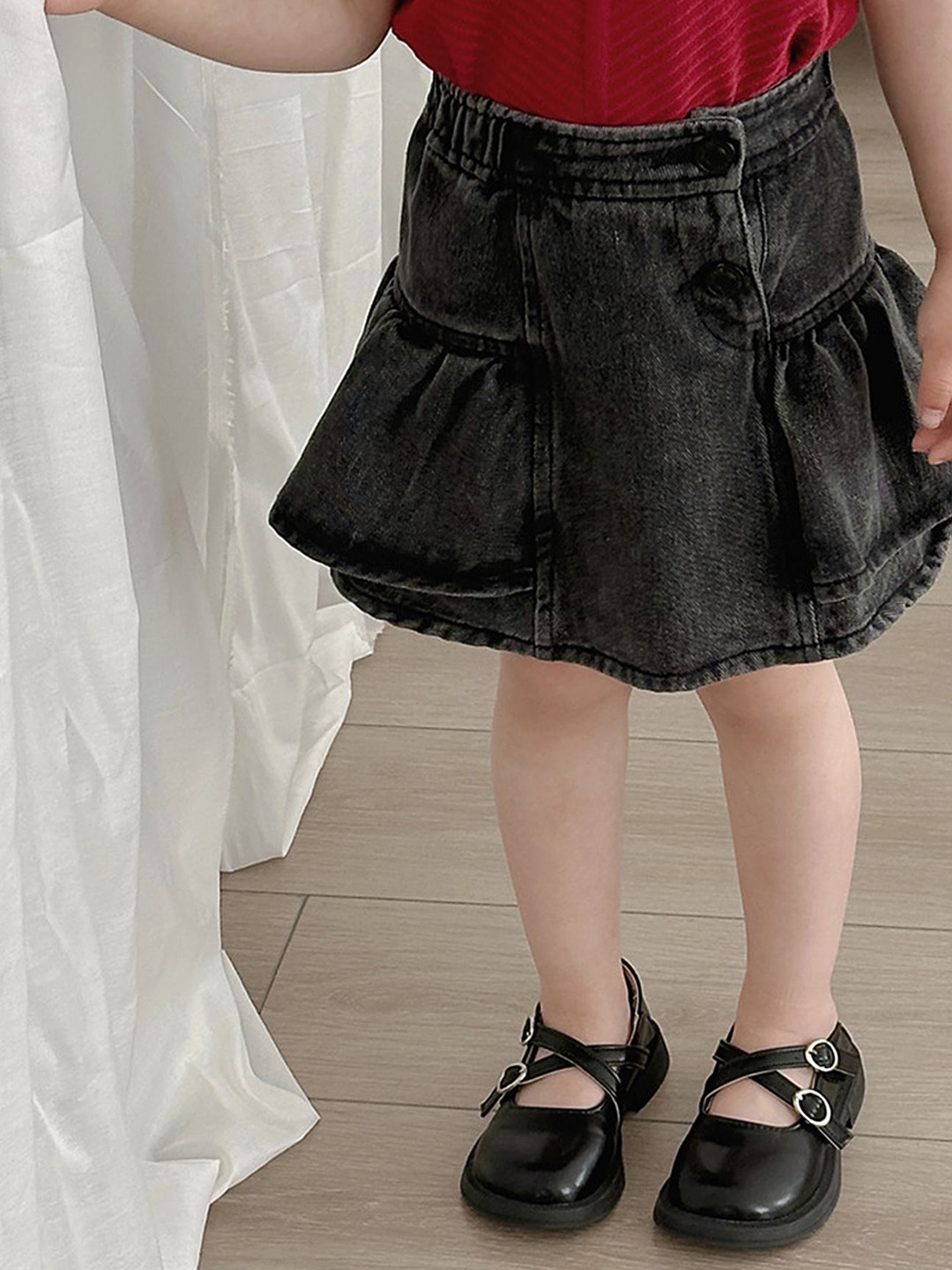 

LULU & SKY Mini Denim Skirt, Black