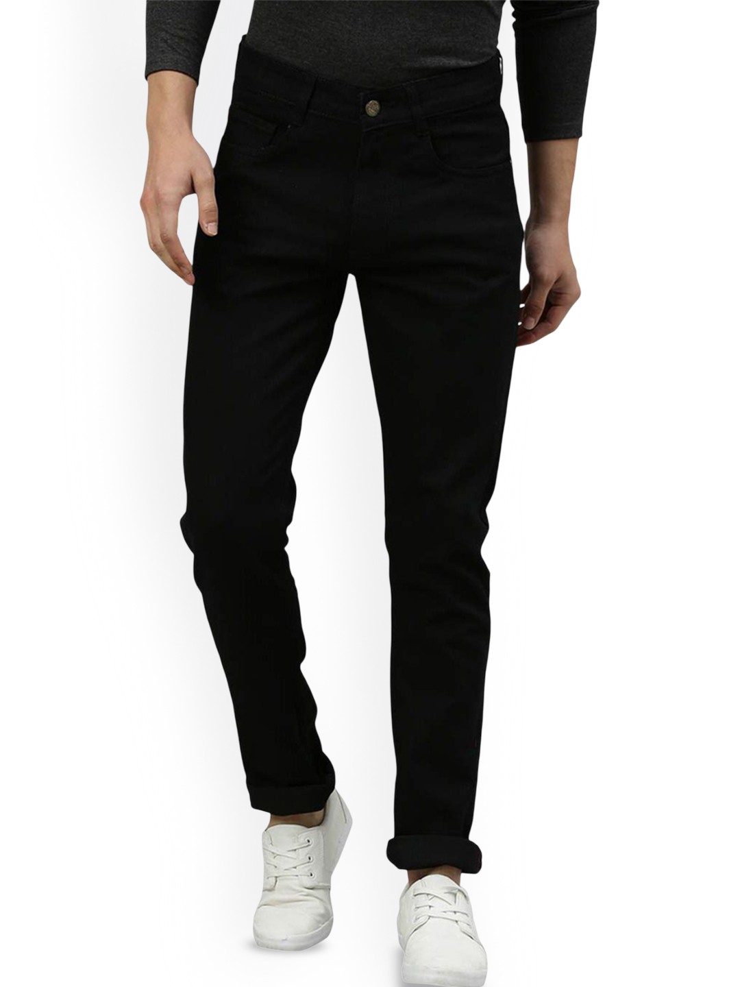 

COMFITS Men Classic Highly Distressed Stretchable Jeans, Black