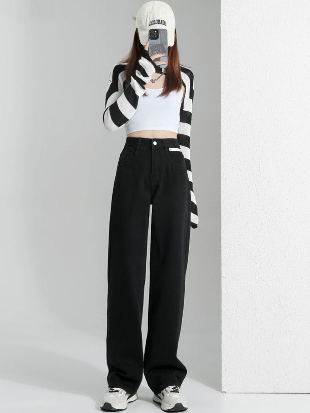 

StyleCast Women Straight Fit High-Rise Jeans, Black