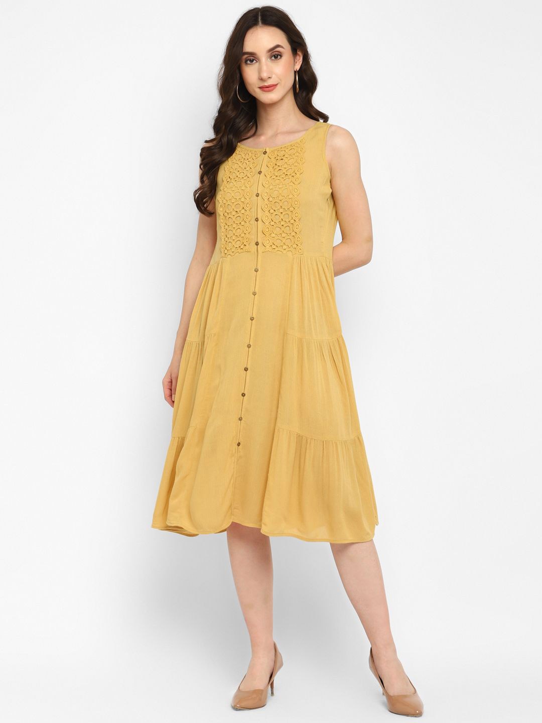 

Taurus Fit & Flare Dress, Mustard