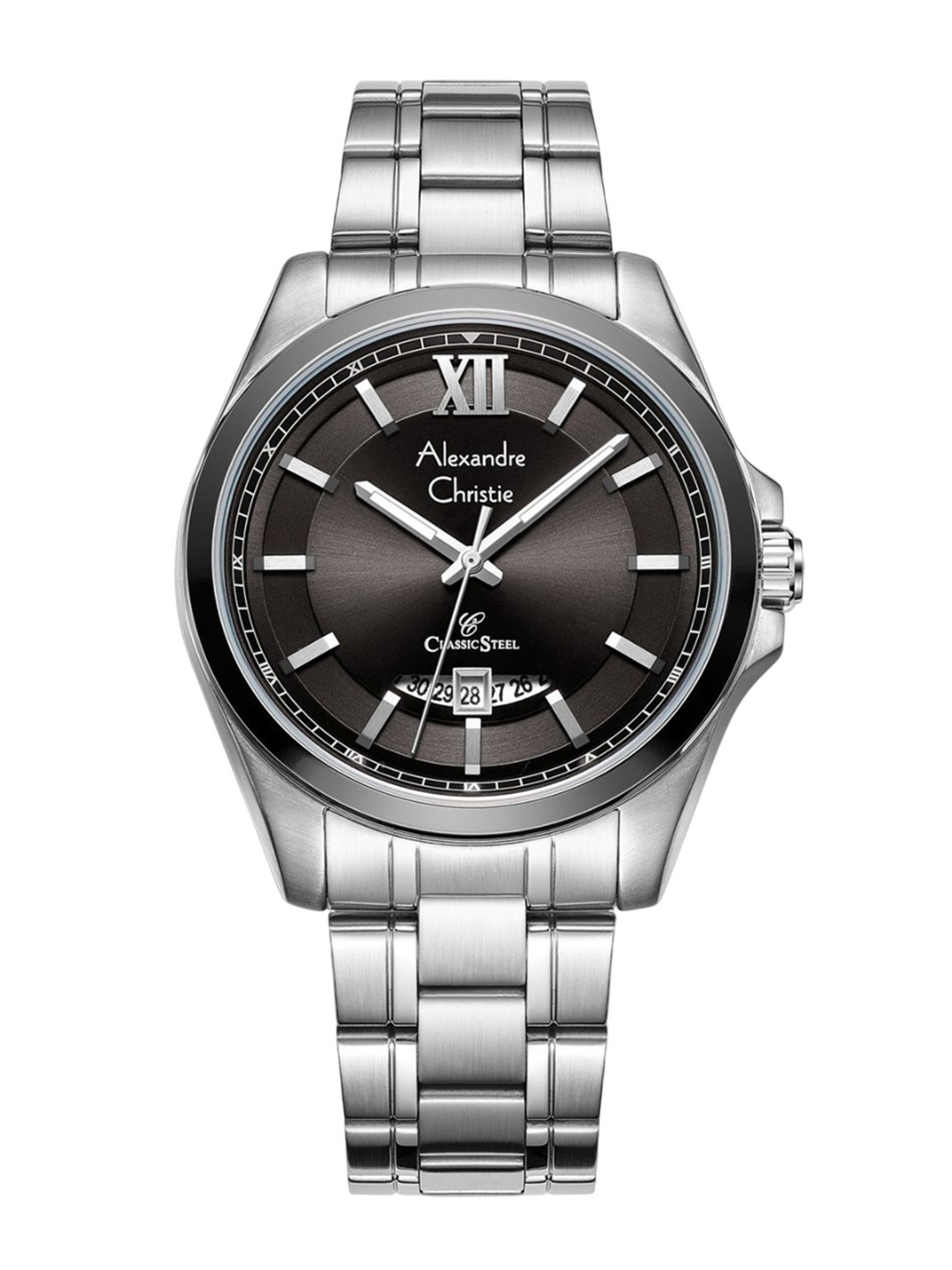 

Alexandre Christie Men Dial & Stainless Steel Bracelet Style Straps Analogue Watch 8659MDBSSBA, Silver