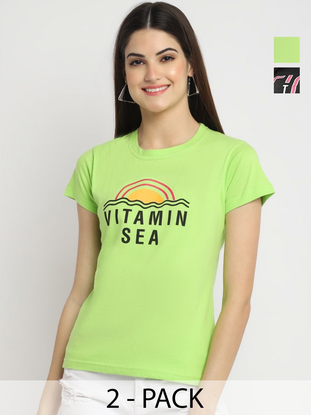 

Dreambe Women Typography Printed T-shirt, Multi