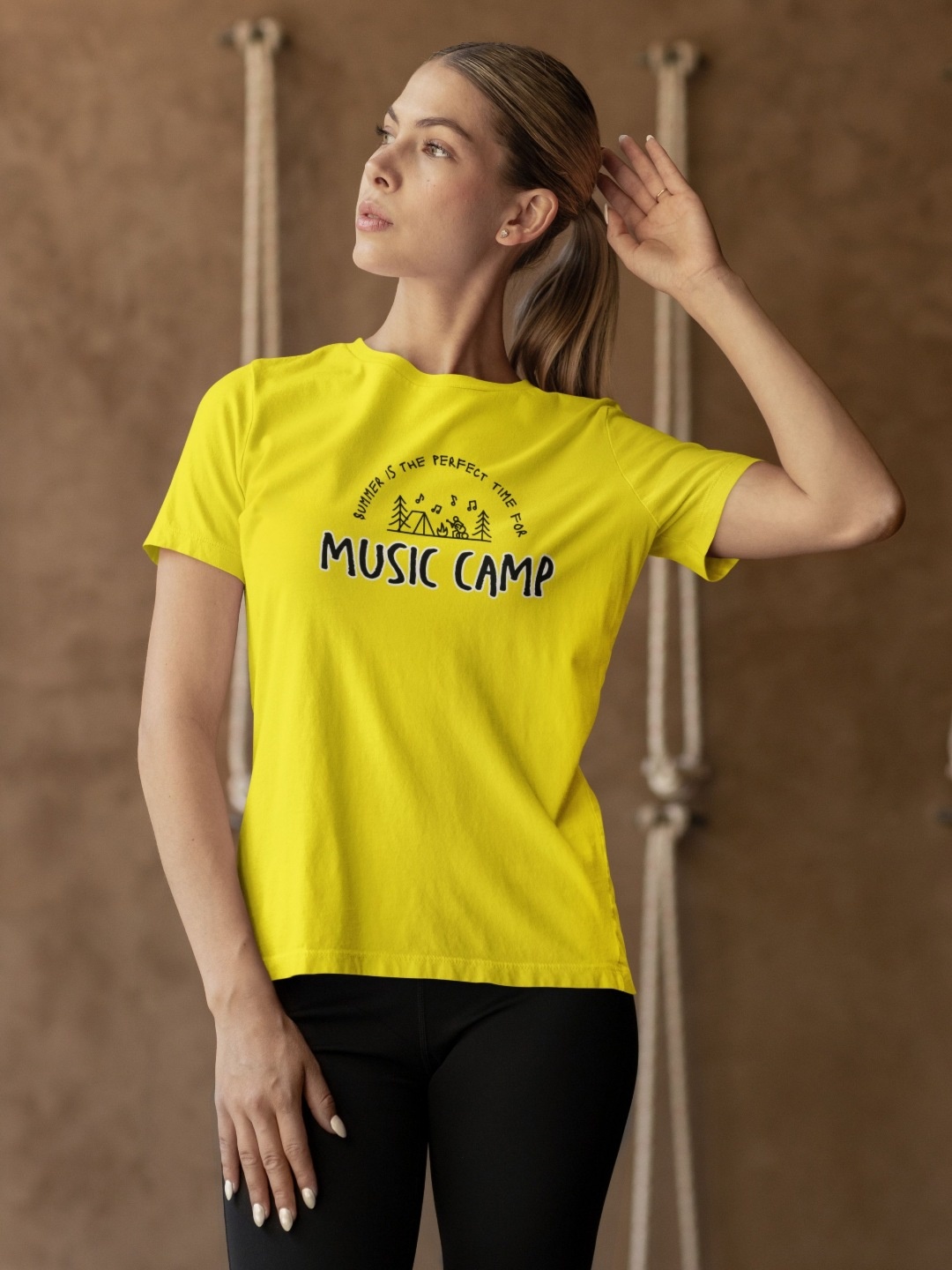 

Moda Rapido Women Typography Cotton Bio Finish Printed T-shirt, Yellow