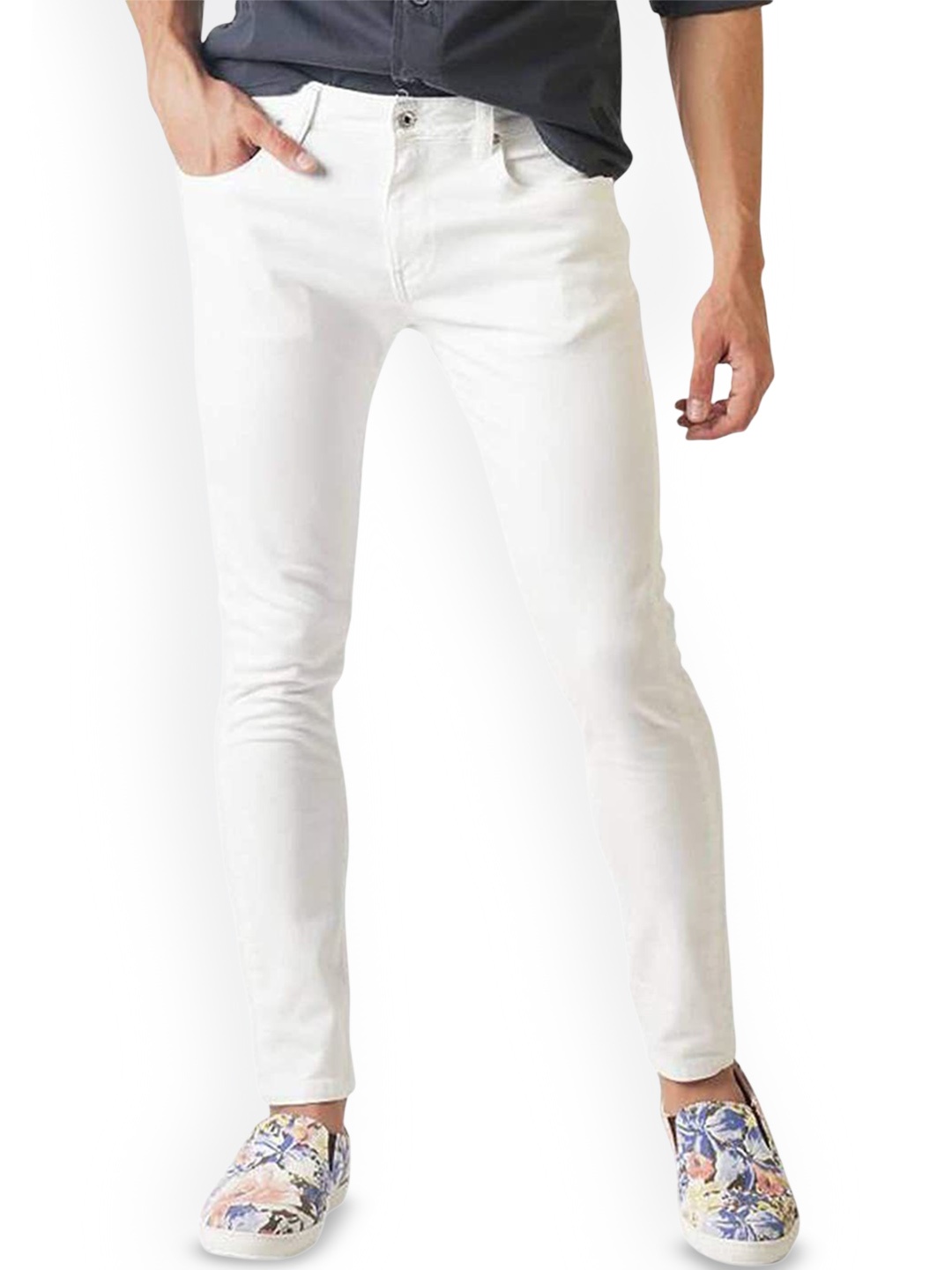 

COMFITS Men Classic Low Distress Jeans, White