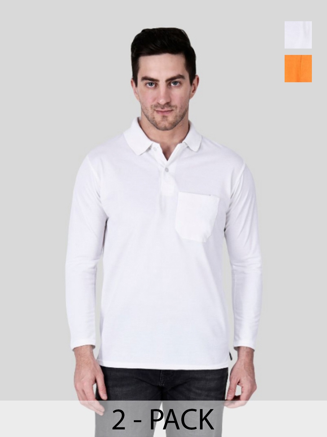 

SAIKSA FASHION Men 2 Polo Collar Pockets T-shirt, Multi