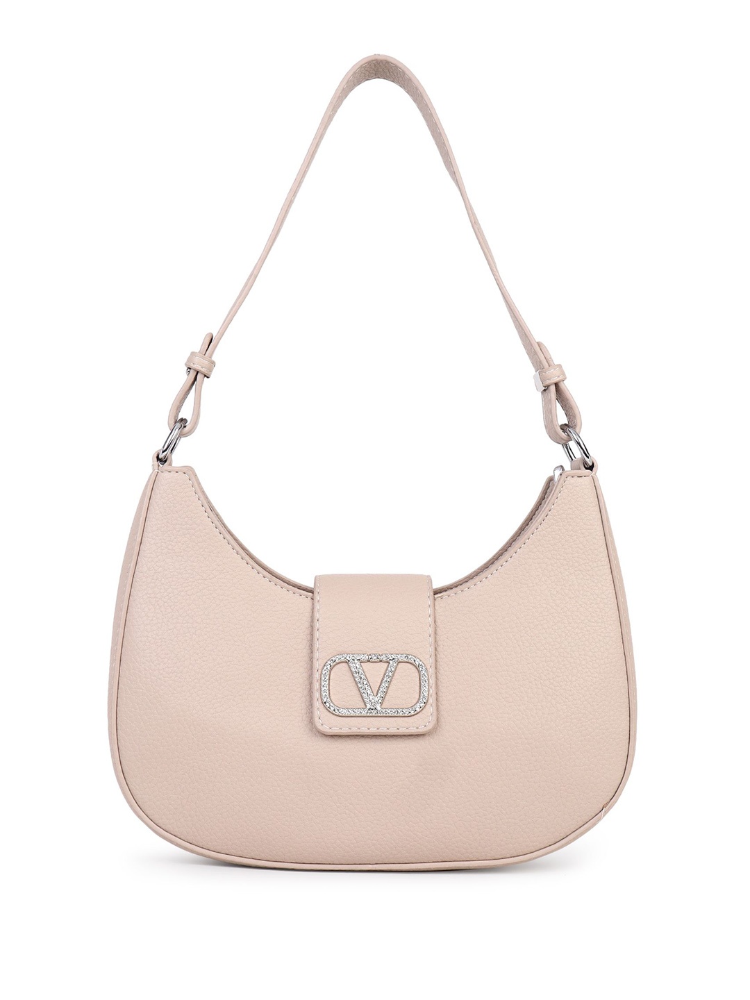 

Pramadda Pure Luxury PU Half Moon Shoulder Bag, Beige