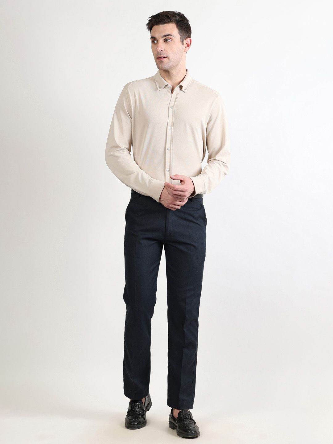 

EAZY Men Opaque Casual Shirt, Beige