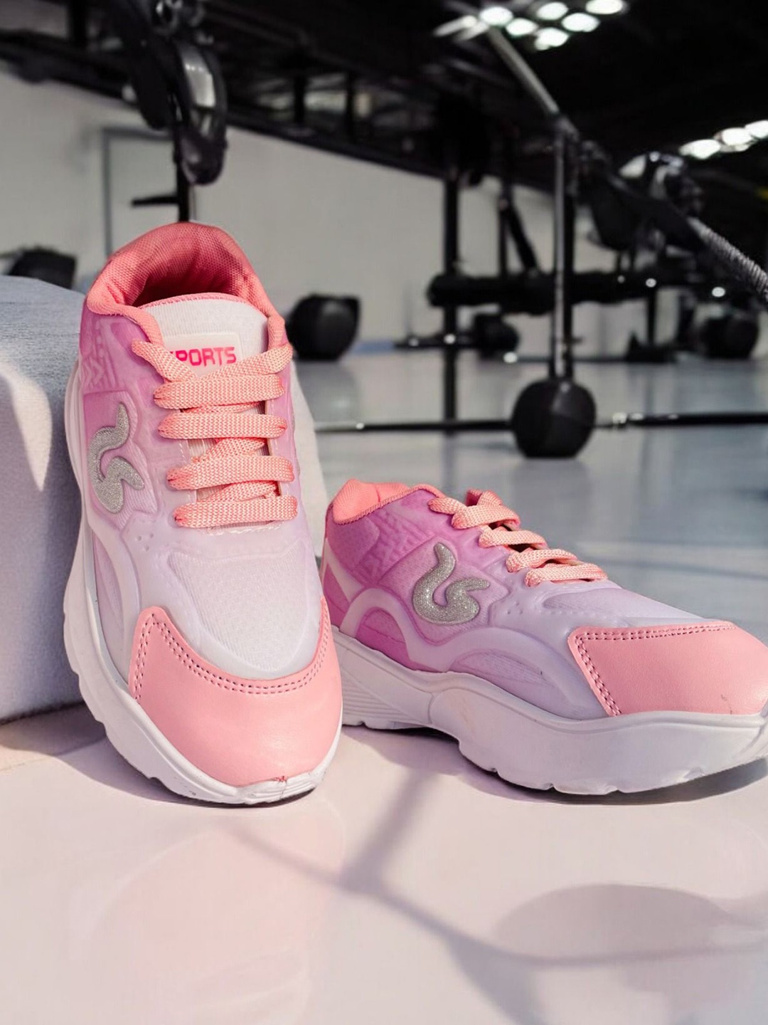 

FABBMATE Girls Colourblocked Sneakers, Pink