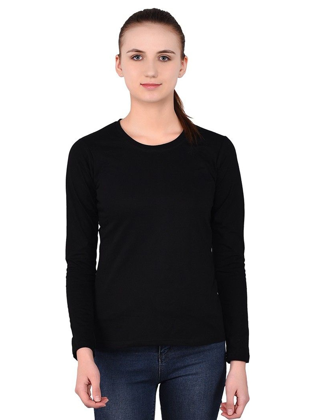 

BEYOU FASHION Women Applique Slim Fit T-shirt, Black