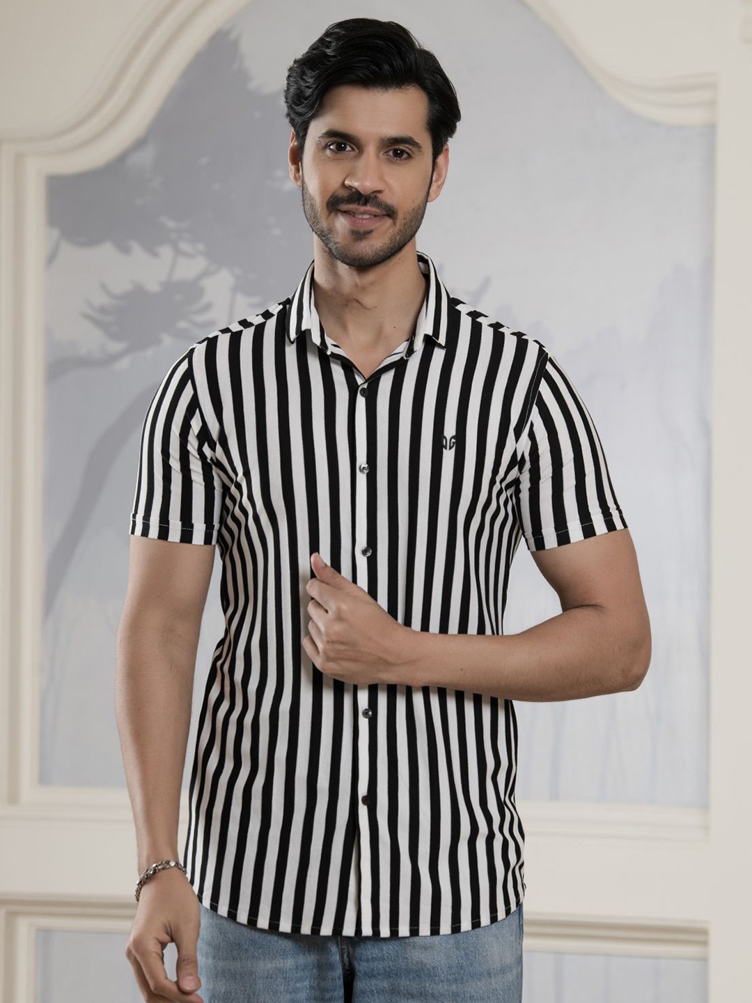 

Albion By CnM Men Comfort Opaque Casual Shirt, Black
