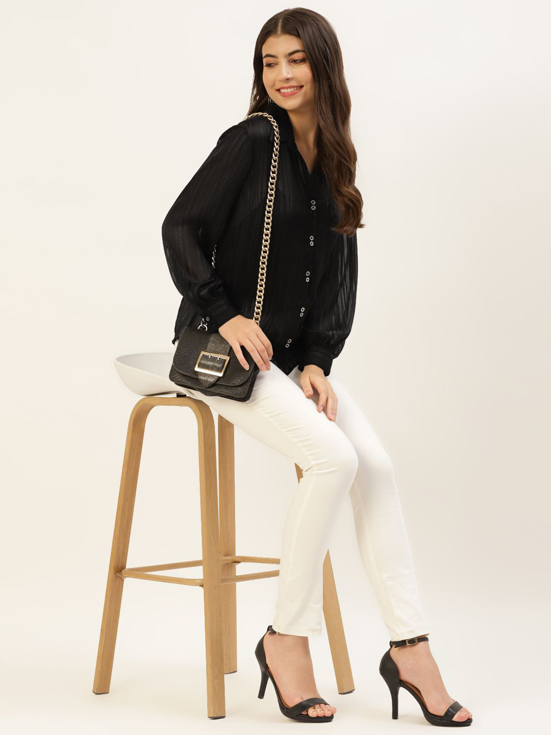 

Taurus Women Opaque Casual Shirt, Black