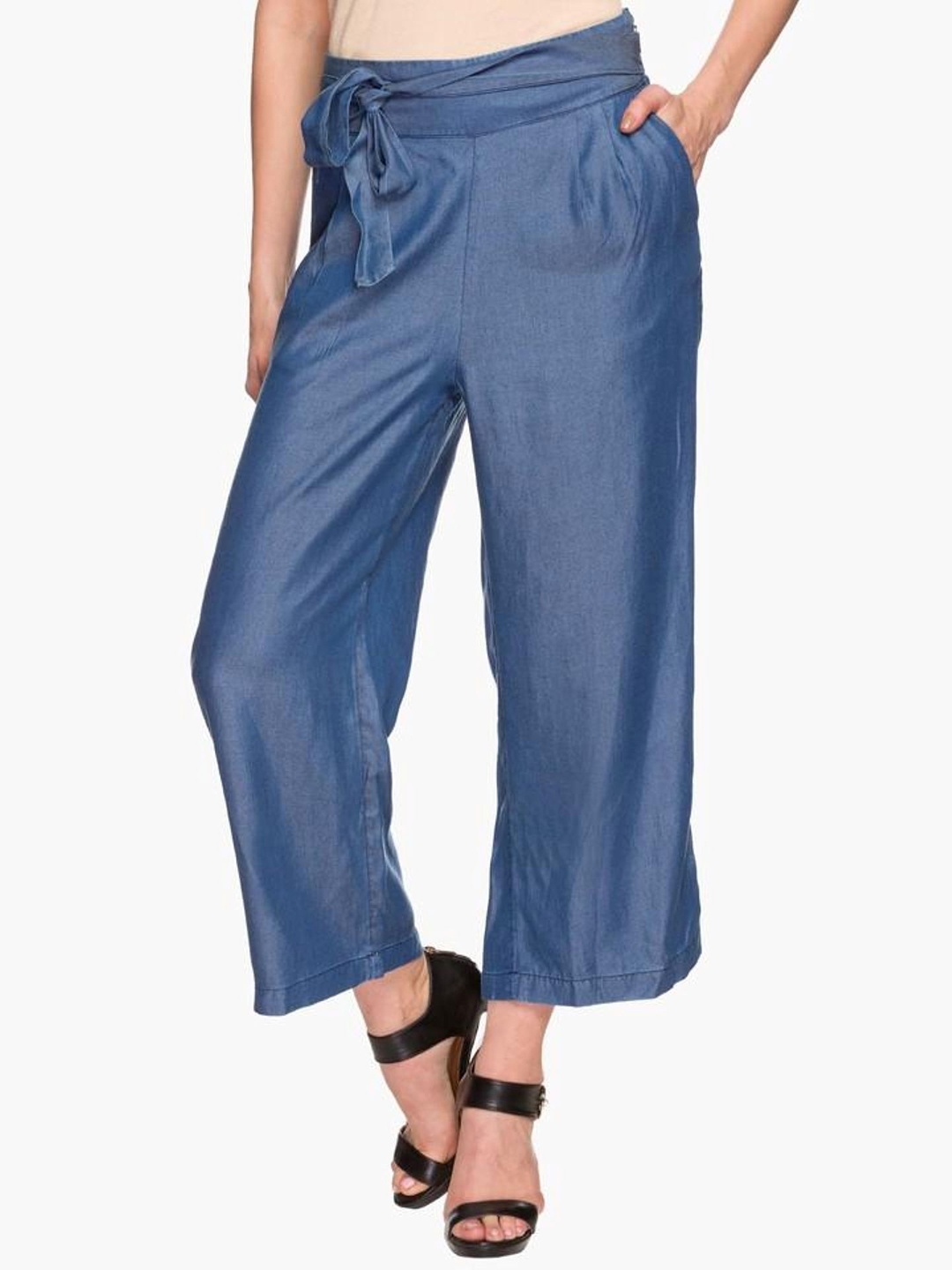 

Tripursundari Fashion Women Tie and Dye Relaxed Trousers, Navy blue