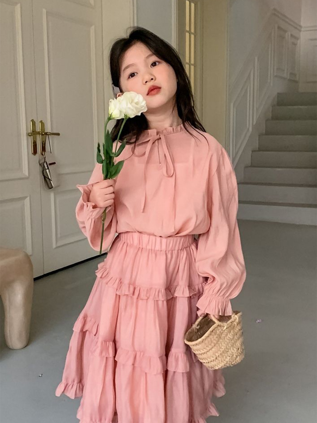 

LULU & SKY Girls Top with Skirt, Pink