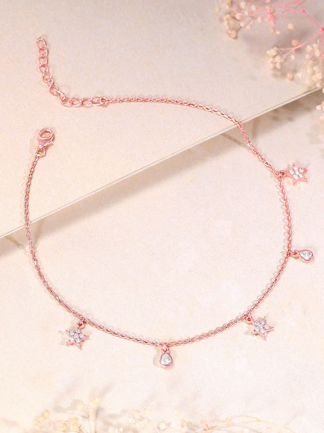 

GIVA Rose Gold-Plated Anklet