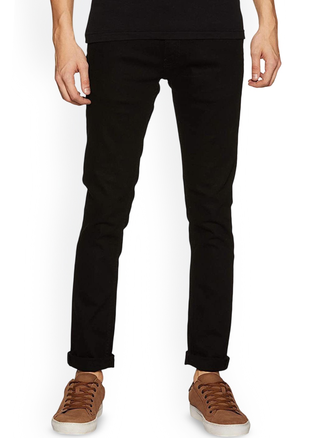 

COMFITS Men Classic Low Distress Jeans, Black