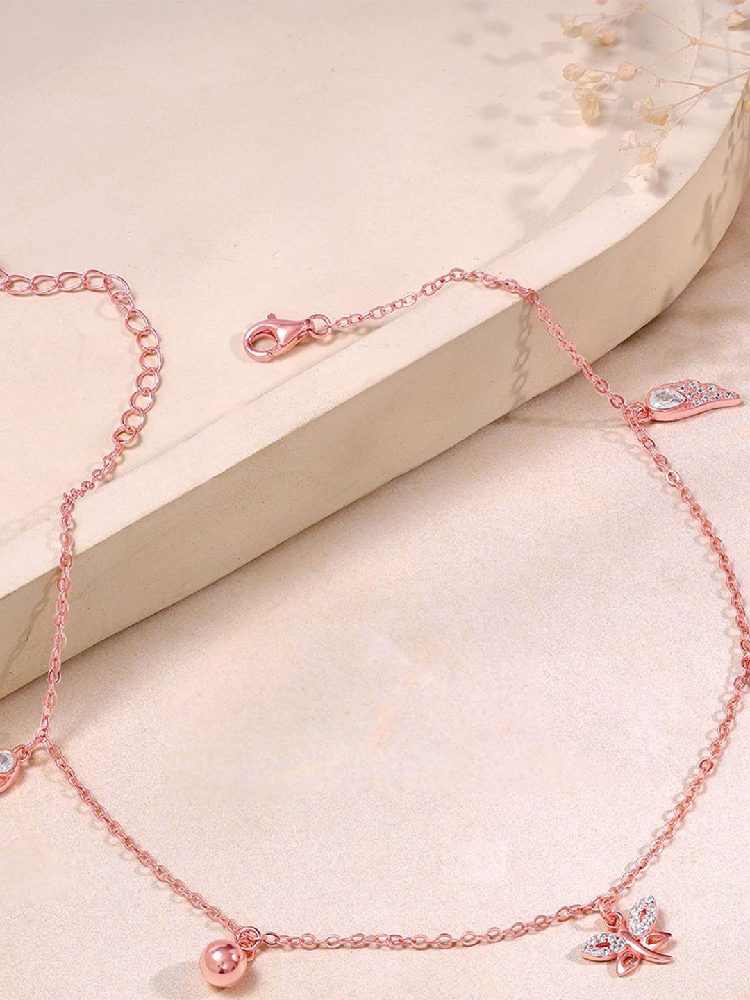 

GIVA Rose Gold-Plated Anklet