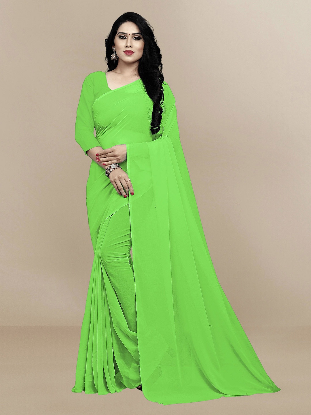 

Moda Rapido Pure Georgette Designer Saree, Green