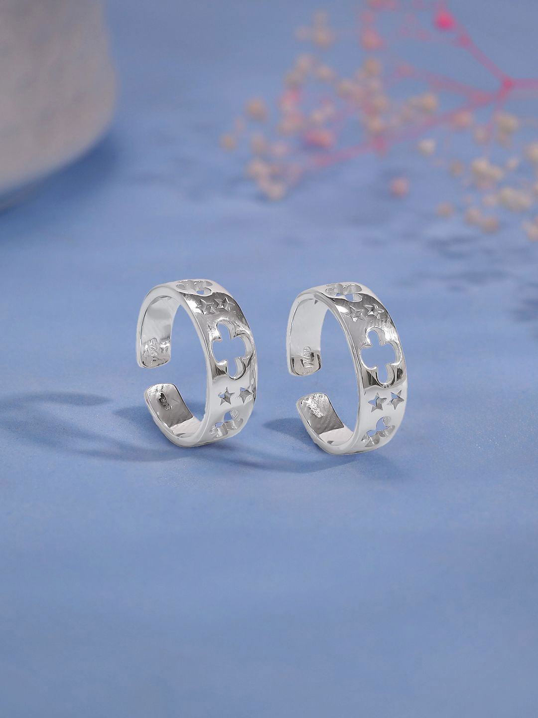 

GIVA Rhodium-Plated Toe Rings, Silver