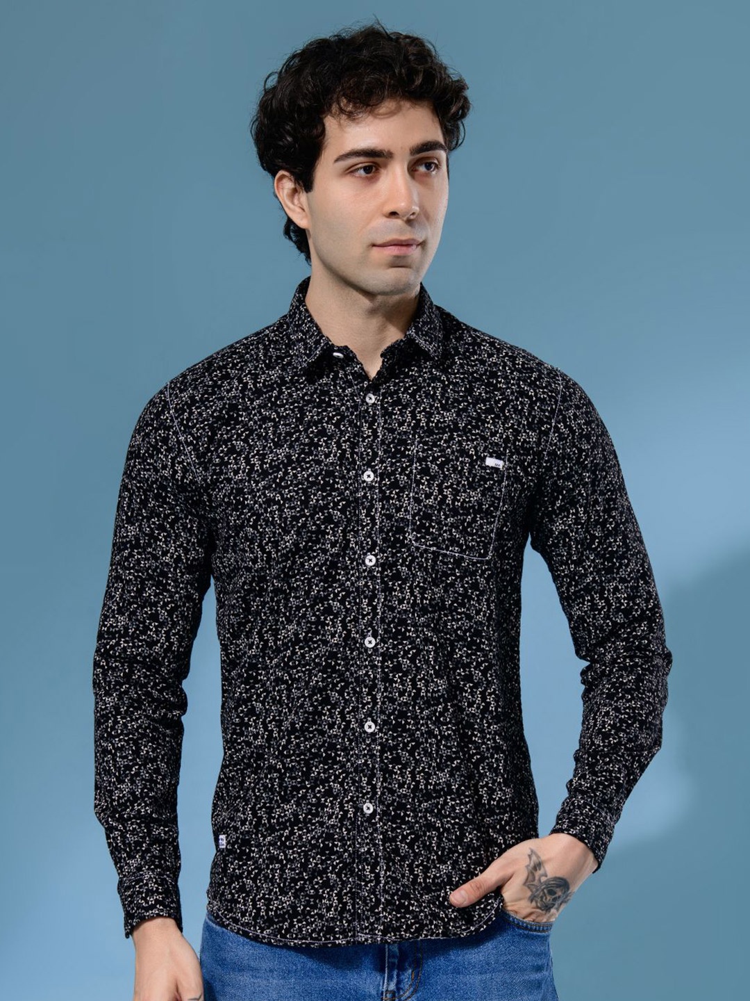 

Albion By CnM Men Comfort Opaque Casual Shirt, Black