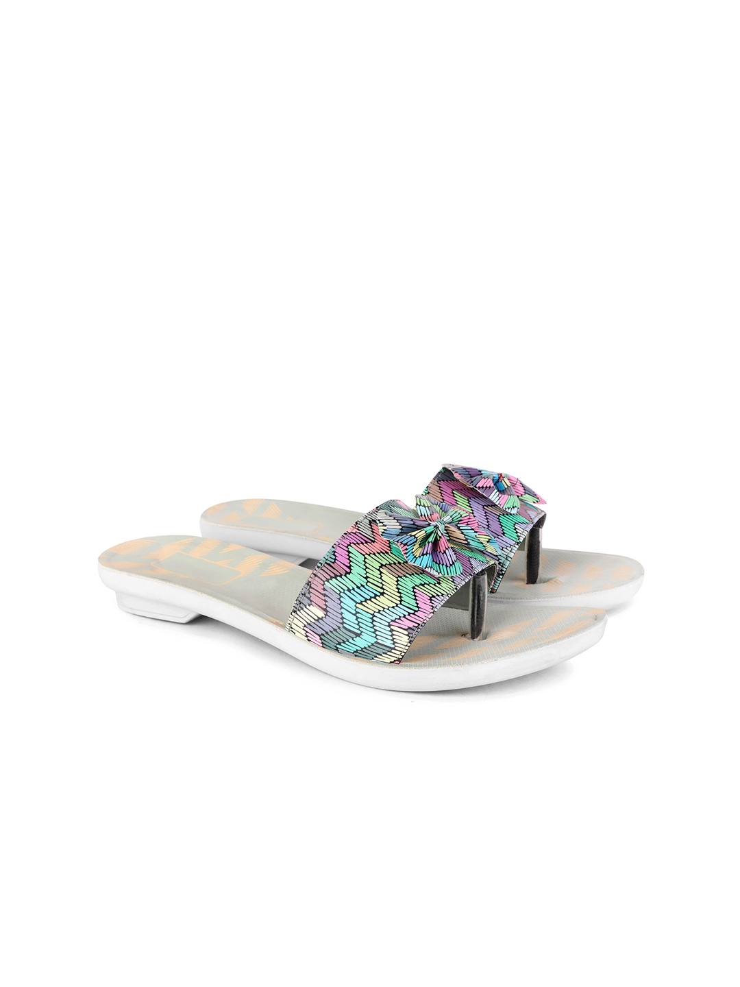 

PENNEN Women Open Toe Flats, Grey