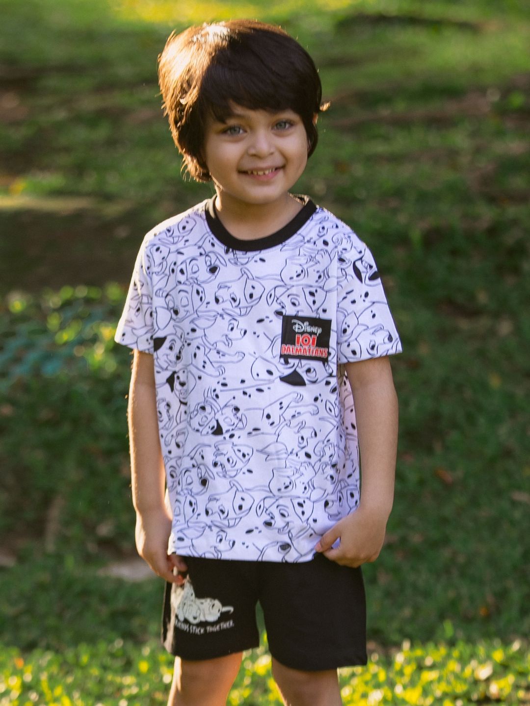 

Nap Chief Infants Unisex 101 Dalmatians Printed Pure Cotton T-shirt with Shorts, White