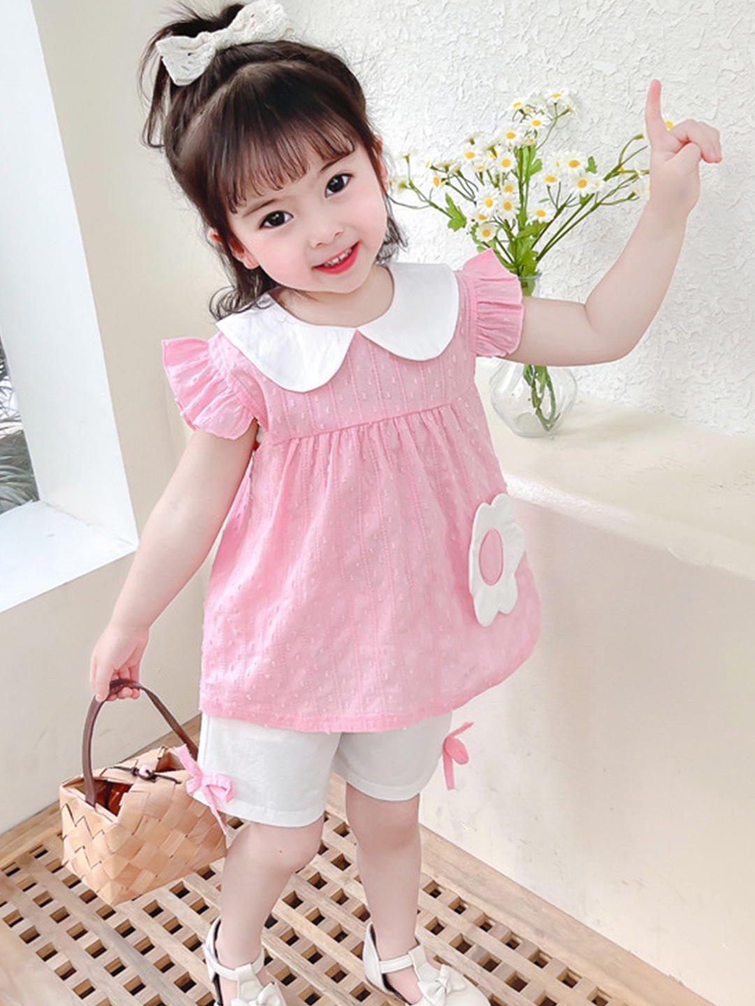 

LULU & SKY Girls Top with Shorts, Pink