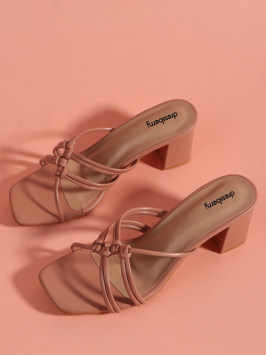 

DressBerry Party Block Sandals, Peach