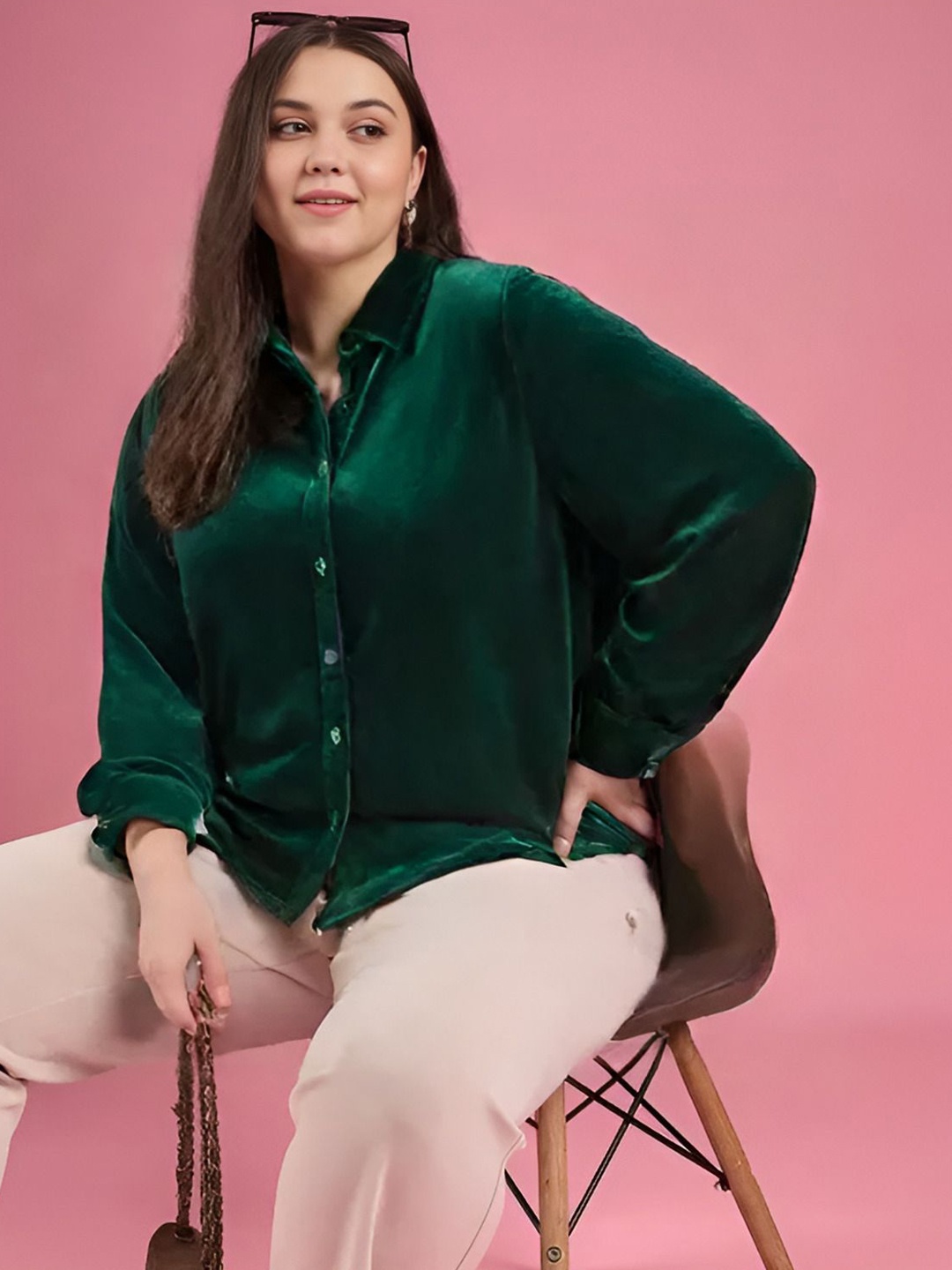 

Shiv traders collection Women Comfort Casual Shirt, Green