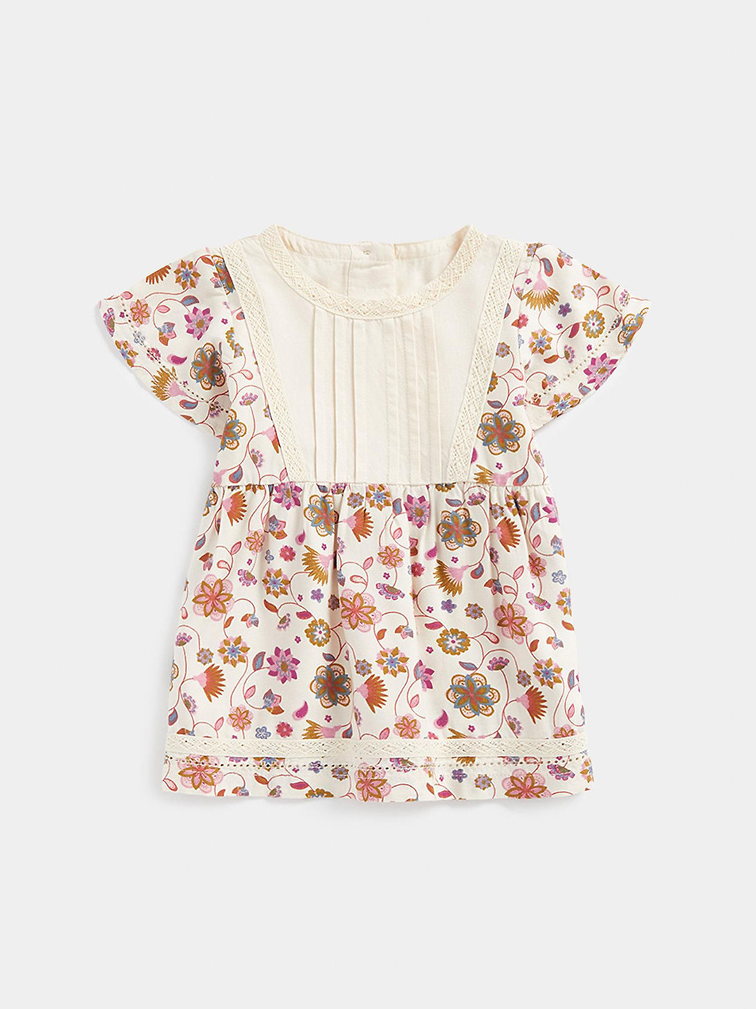 

mothercare Floral Print Cotton Top, Cream
