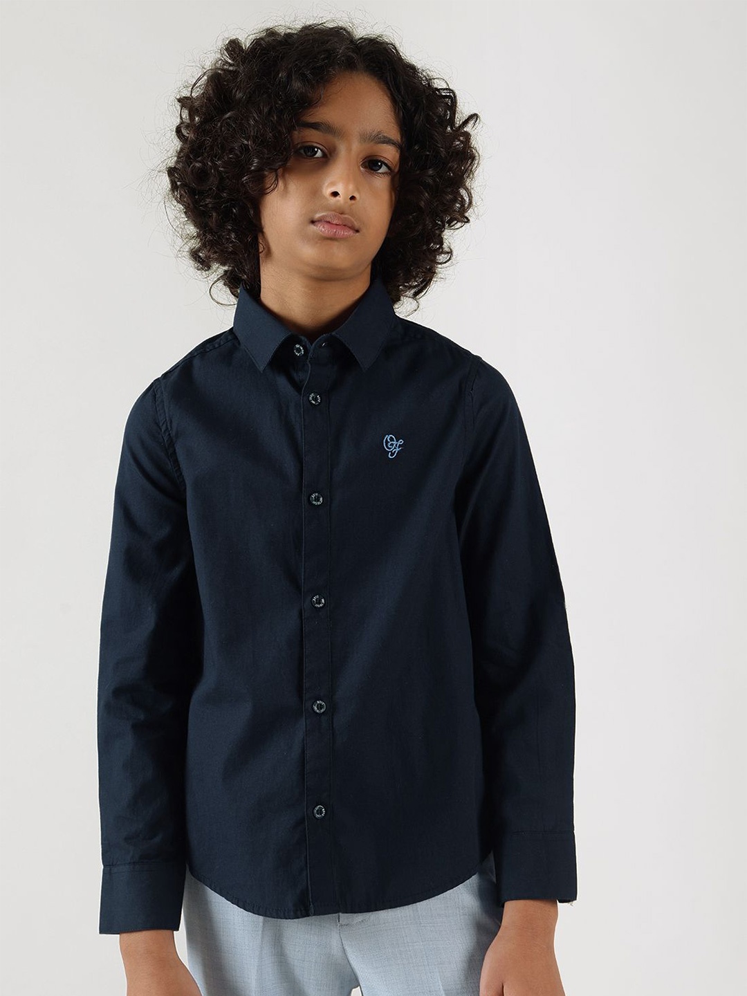 

One Friday Boys Comfort Opaque Casual Shirt, Navy blue
