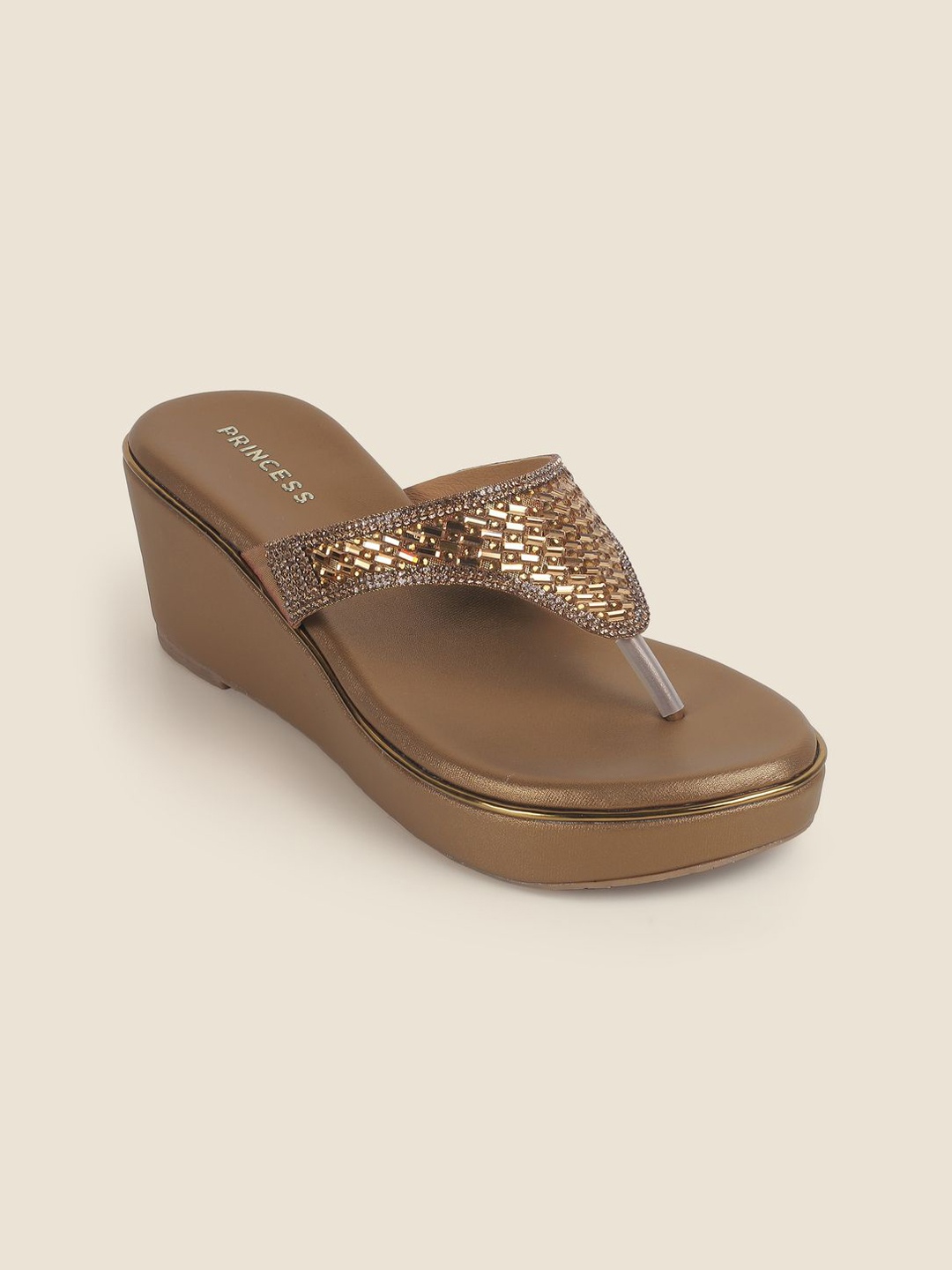 

Metro Embellished Wedge Sandals, Gold