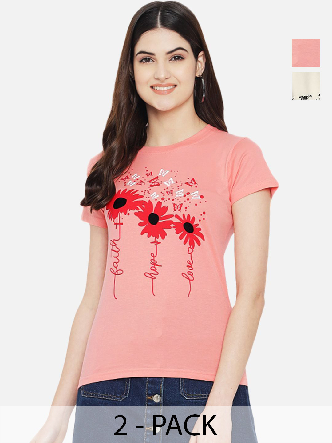 

Dreambe Women Typography Printed T-shirt, Multi