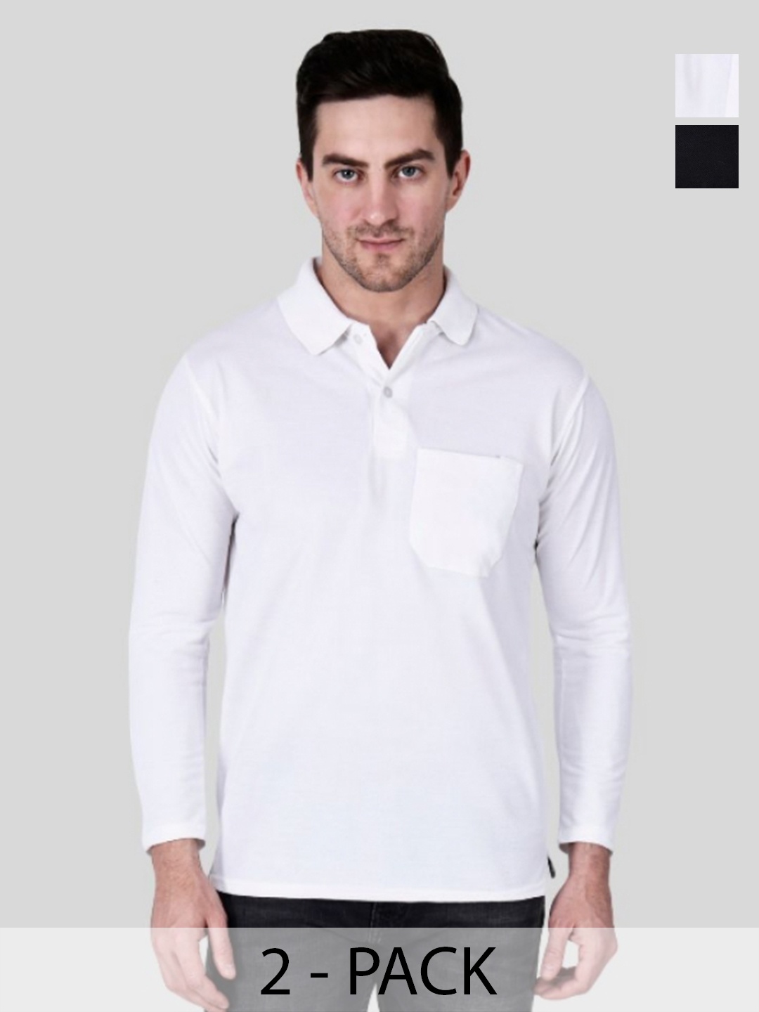 

SAIKSA FASHION Men 2 Polo Collar Pockets T-shirt, Multi