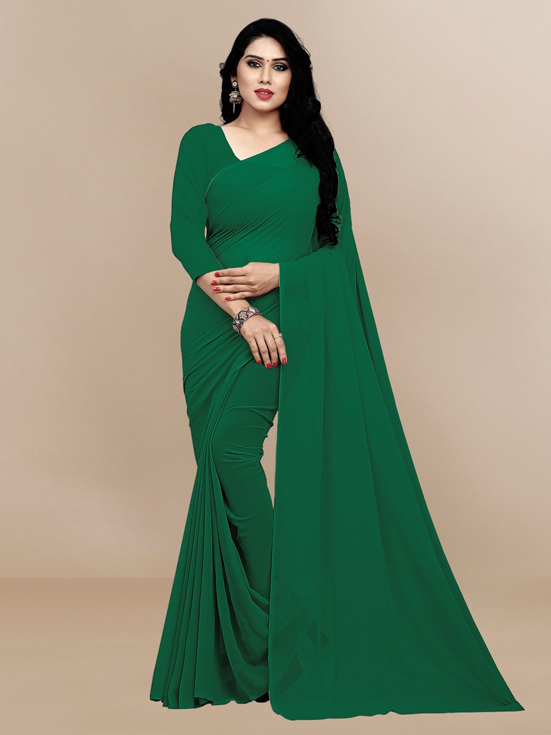 

Moda Rapido Pure Georgette Saree, Green