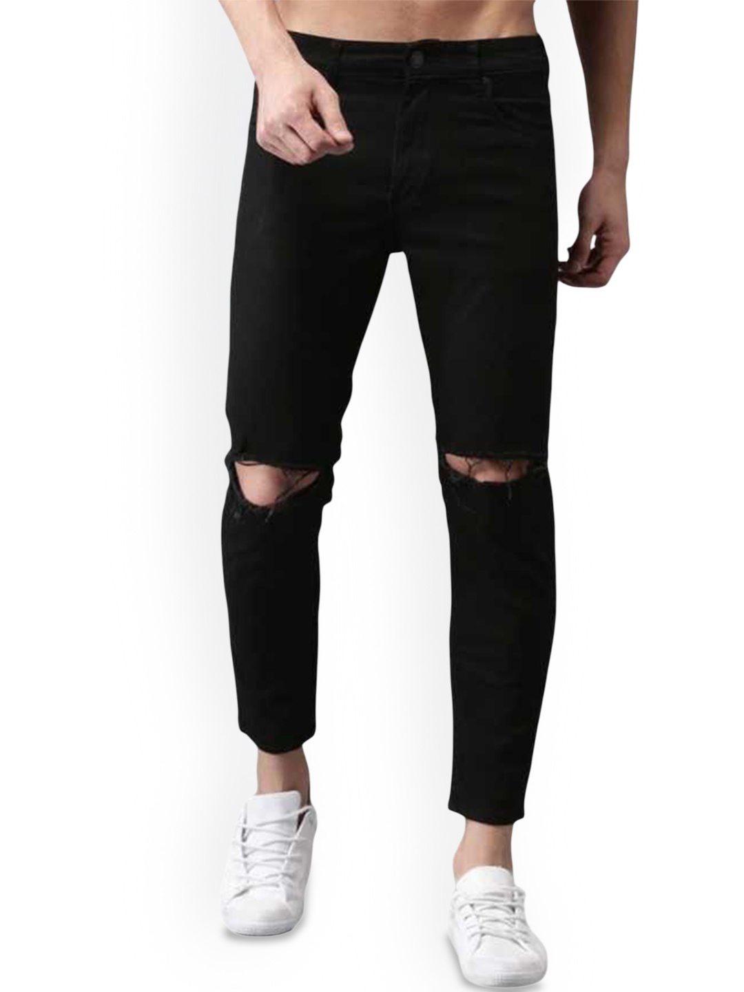 

COMFITS Men Classic Slash Knee Jeans, Black