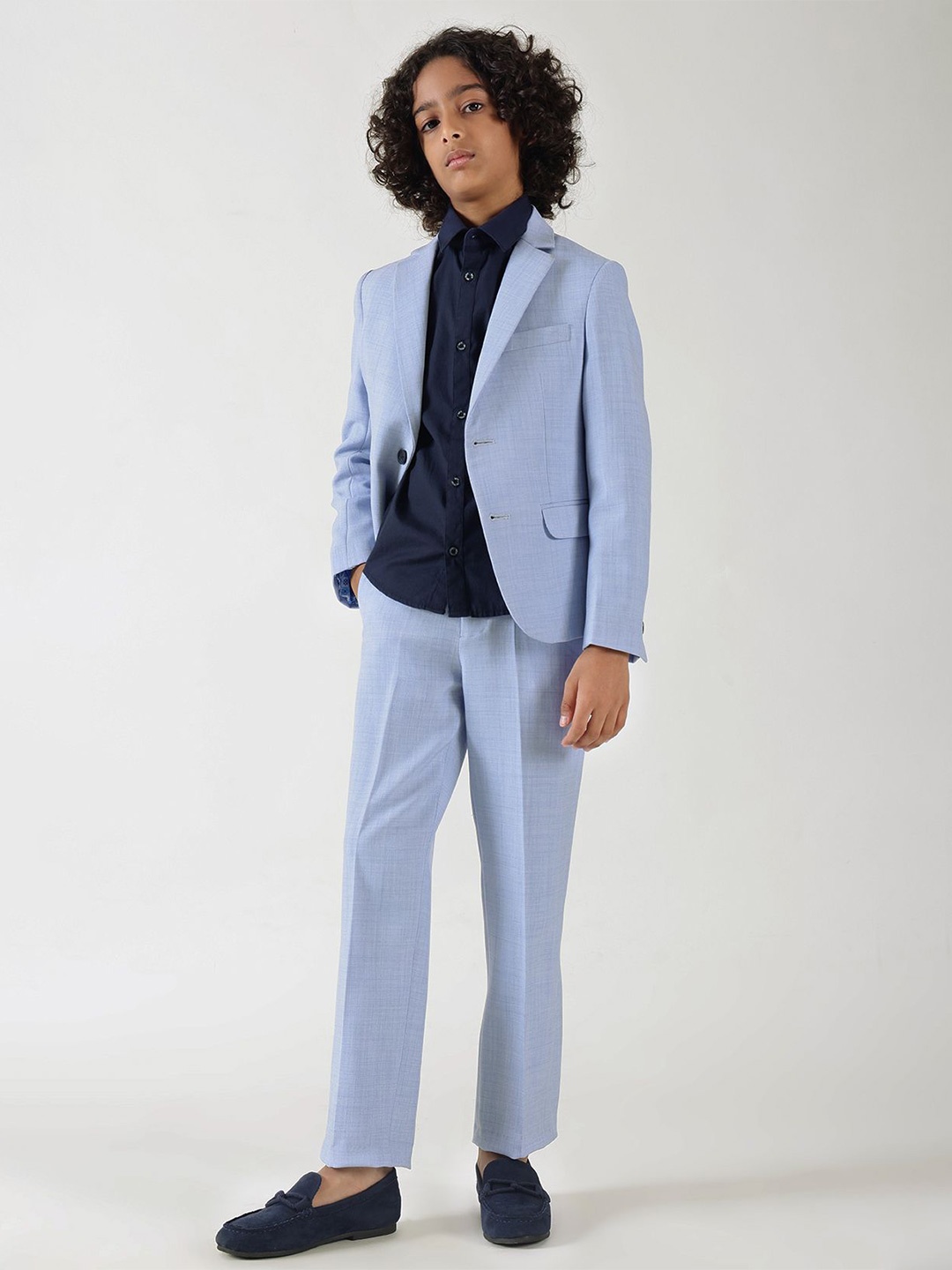

One Friday Boys Blazer & Pants Two-Piece Suits, Blue