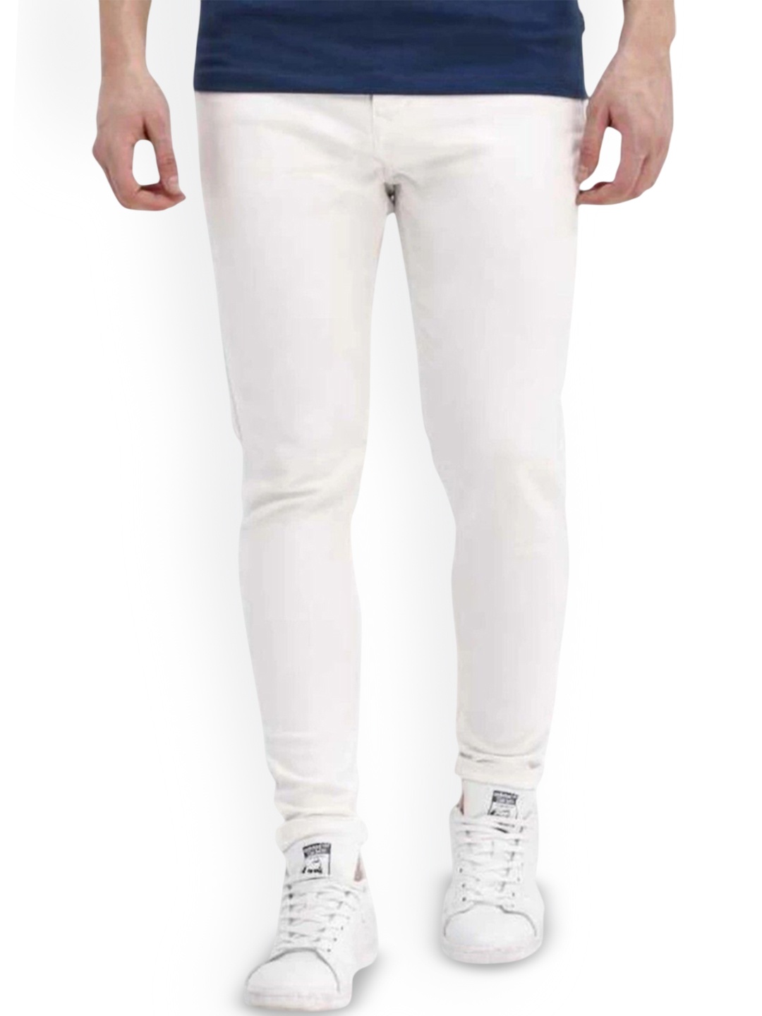 

COMFITS Men Classic Slash Knee Stretchable Jeans, White