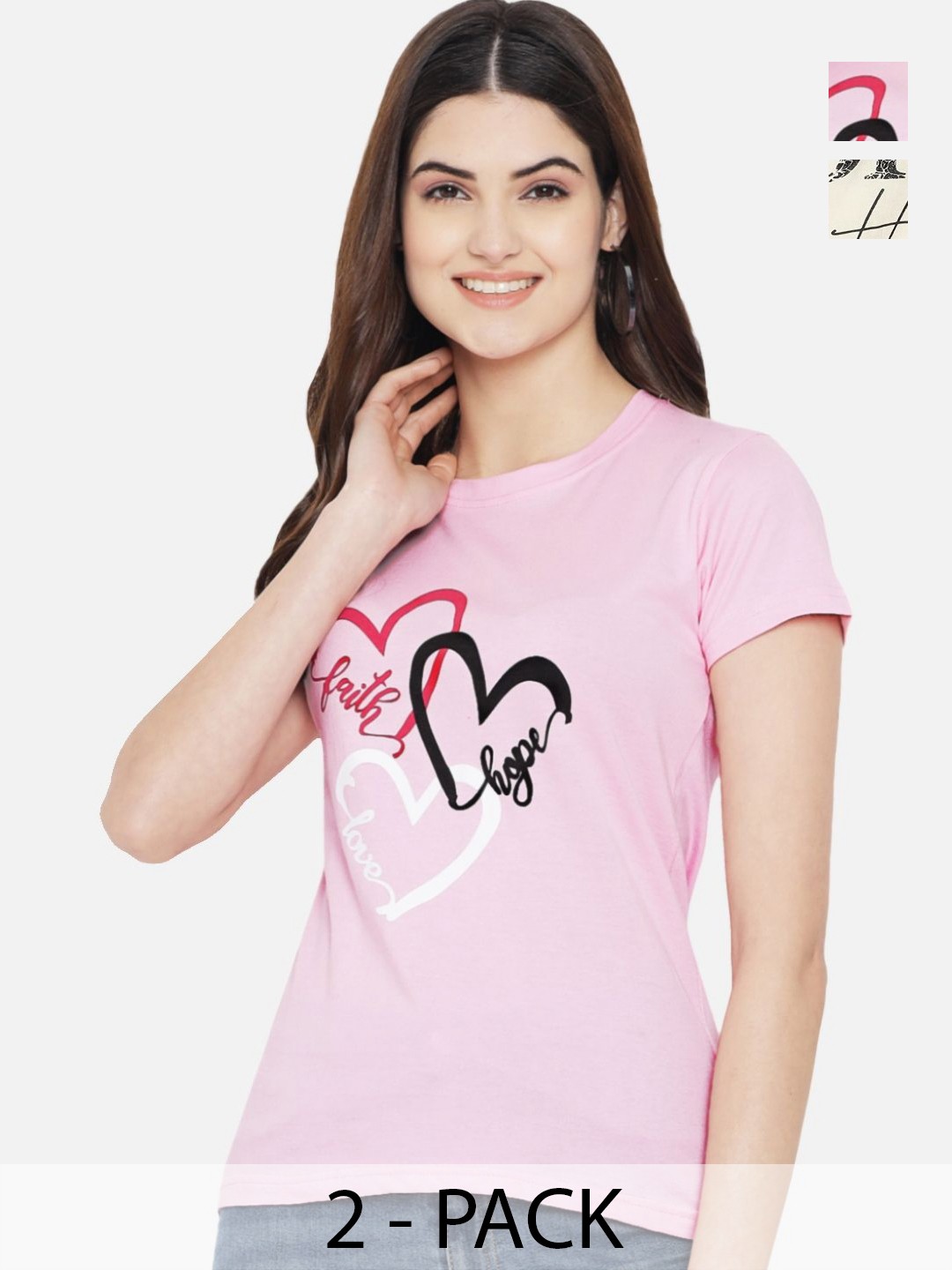 

Dreambe Women Typography Printed T-shirt, Multi