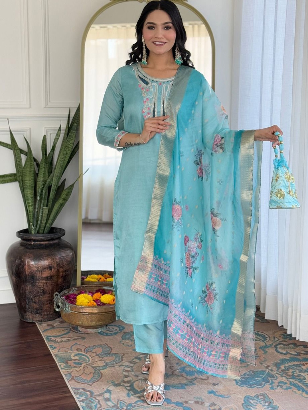 

KALINI Women Blue Kurta Sets