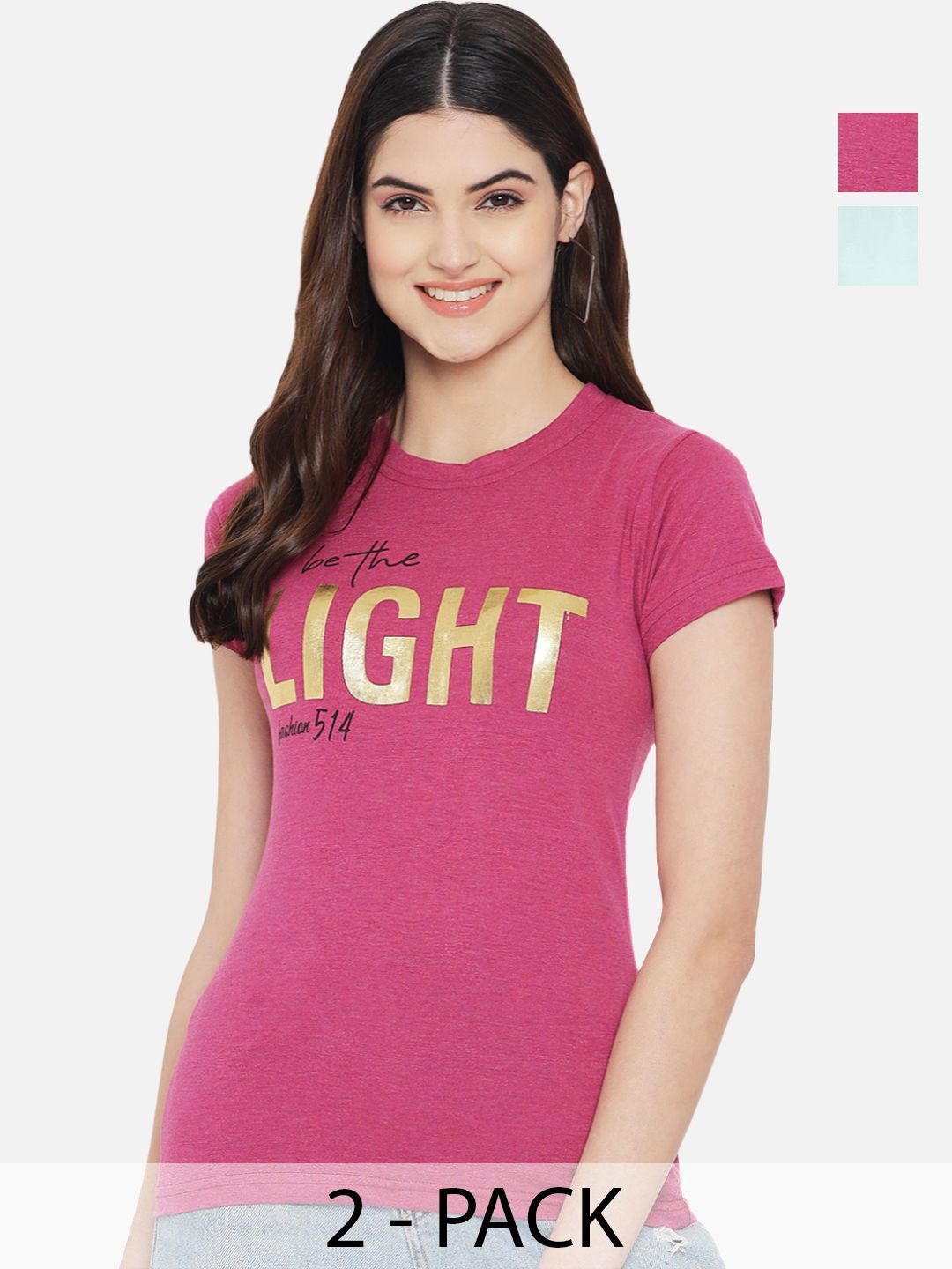 

Dreambe Women Typography Printed T-shirt, Multi