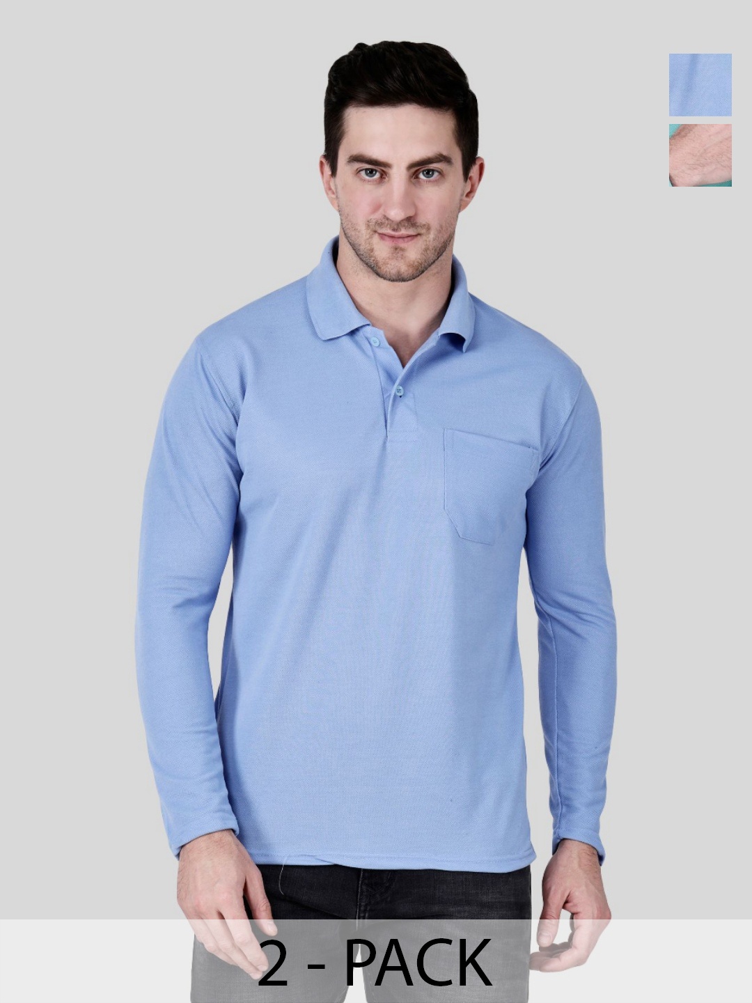 

SAIKSA FASHION Men 2 Polo Collar Pockets T-shirt, Multi