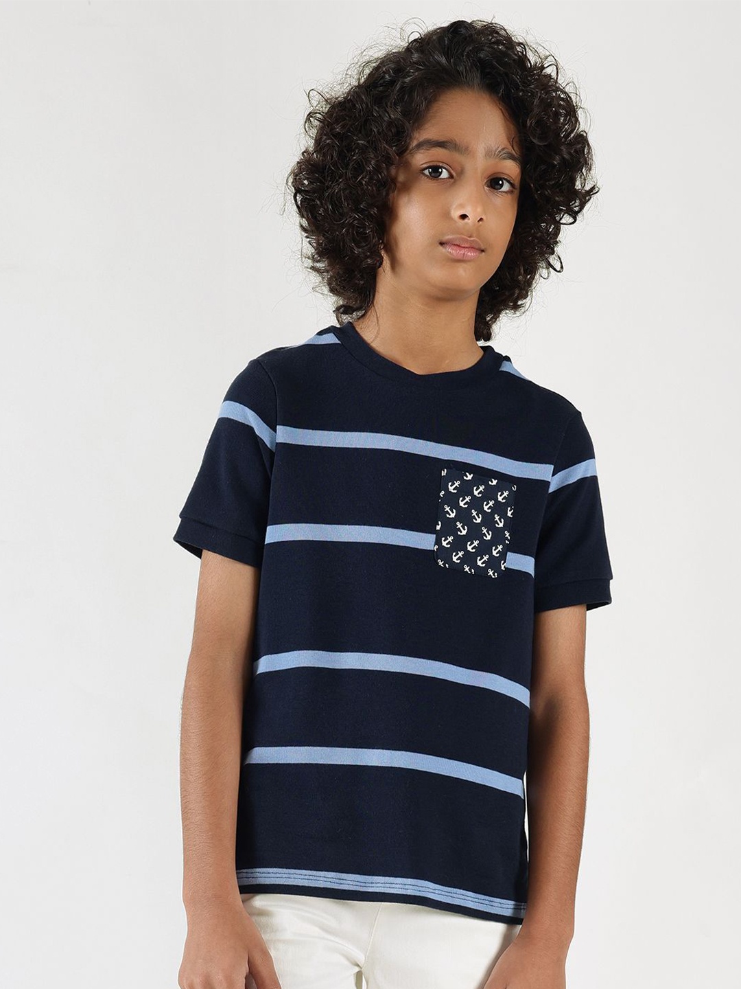 

One Friday Boys Striped Pockets T-shirt, Multi